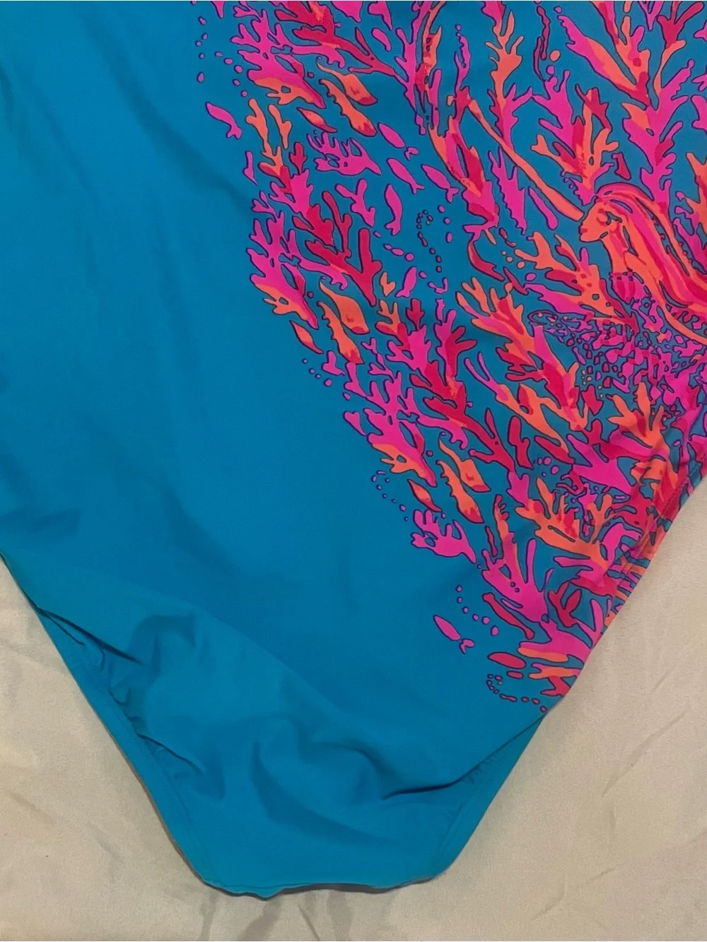 Lilly Pulitzer Teslee One Piece Swimsuit Turquoise Oasis Sz 14